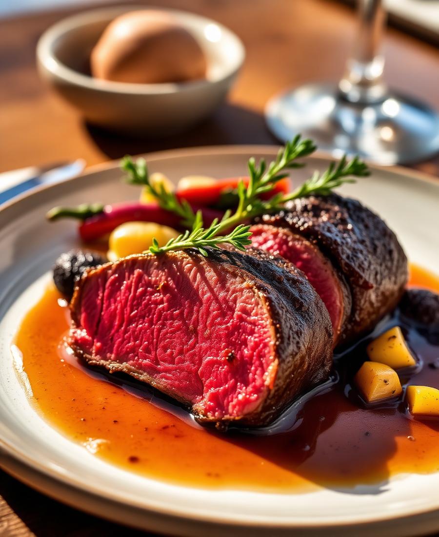 Filet de bœuf, sauce au poivre